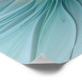 Die kleine Beauty Modern Blue Gold Fraktal Blume Poster (Ecke)