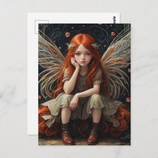 Die kleine, bezaubernde Märchen mit Ingwerhaar Postkarte (Vorne/Hinten)