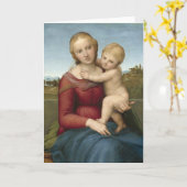 Die kleine Cowper Madonna | Raphael Karte (Gelbe Blume)