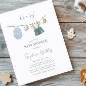 Die kleine, einfache Kleidung Watercolor Babydusch Einladung