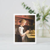 Die kleine elschälerin Girl Peeling Potatos Postkarte (Stehend Vorderseite)