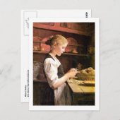 Die kleine elschälerin Girl Peeling Potatos Postkarte (Vorne/Hinten)