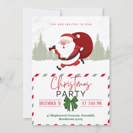 Die kleine gemütliche Stimmung des Weihnachtsmanns Einladung (Vorderseite)