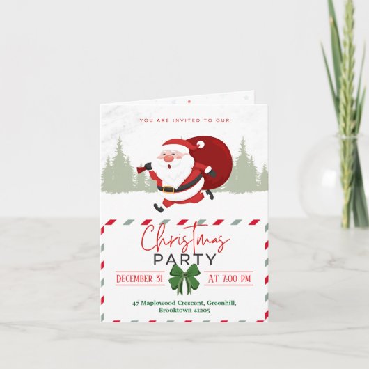 Die kleine gemütliche Stimmung des Weihnachtsmanns Einladung (Vorderseite)