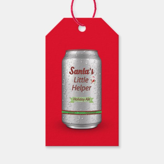 Die kleine Helferbierkiste des Weihnachtsmanns Geschenkanhänger (Vorderseite)