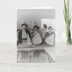 Die kleine Helferkarte des Weihnachtsmanns Retro Feiertagskarte