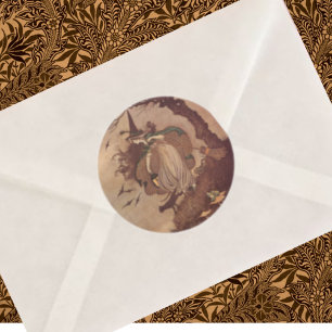 Die kleine Hexe Runder Aufkleber