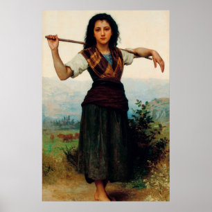 Die kleine Hirtin von Bouguereau Poster