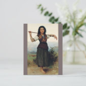 Die kleine Hirtin von Bouguereau Postkarte (Stehend Vorderseite)