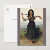 Die kleine Hirtin von Bouguereau Postkarte (Vorne/Hinten)