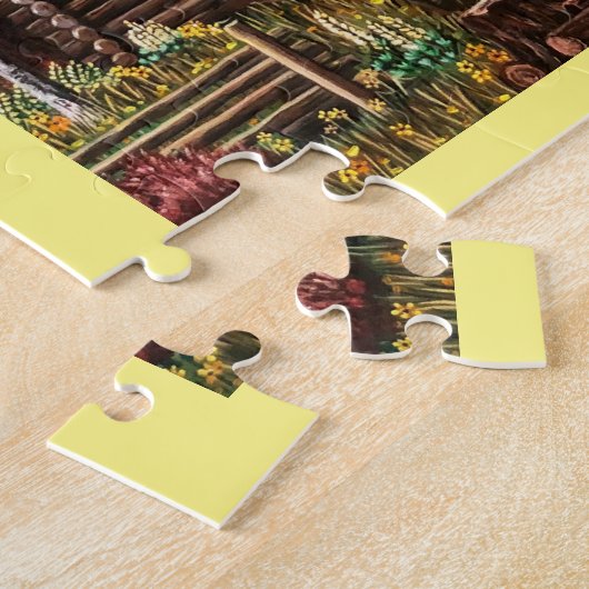 Die kleine Hütte im Waldpuzzle Puzzle (Seite)