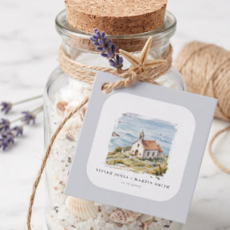 Die kleine Kapelle am Meer Hochzeit Geschenkanhänger