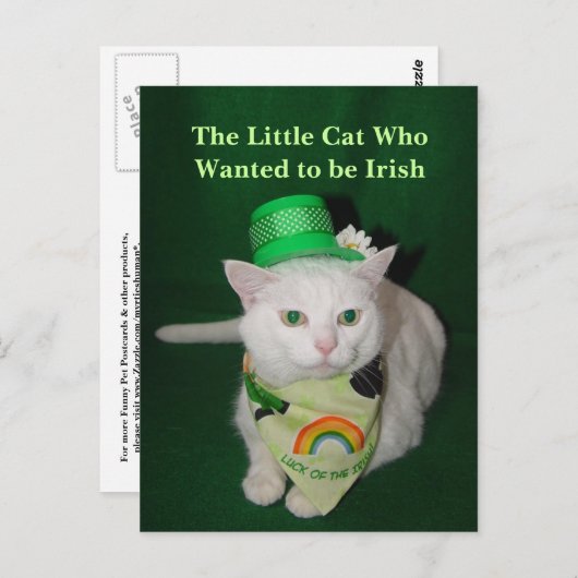 Die kleine Katze, die Wollte, irisch zu sein Postkarte (Vorne/Hinten)