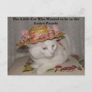 Die kleine Katze, die wollte, um im Ostern Para zu Feiertagspostkarte