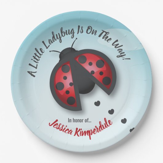 Die kleine Ladybug aus Blauer und Rotem Himmel ist Pappteller (Vorderseite)