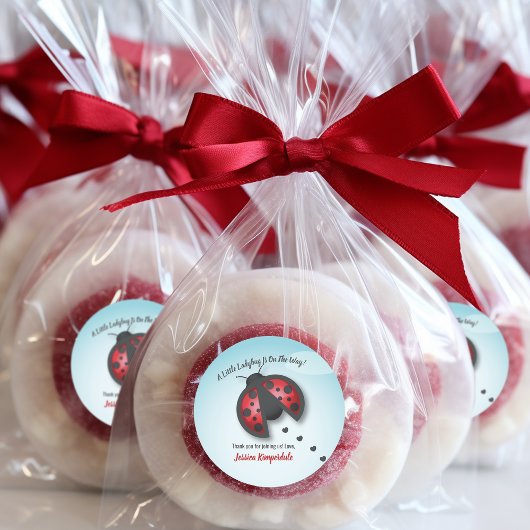 Die kleine Ladybug aus Blauer und Rotem Himmel ist Runder Aufkleber