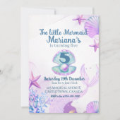 Die kleine Meerjungfrau-Geburtstagspartei Einladung (Vorderseite)