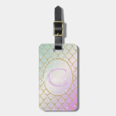 Die kleine Meerjungfrau. Goldene Waage auf rosa, t Gepäckanhänger (Vorderseite vertikal)