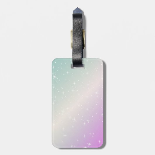 Die kleine Meerjungfrau. Goldene Waage auf rosa, t Gepäckanhänger (Rückseite vertikal)