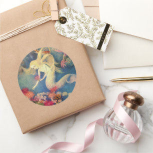 Die kleine Meerjungfrau von Dorothy Lathrop Runder Aufkleber