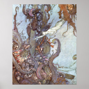 Die kleine Meerjungfrau von Edmund Dulac Poster