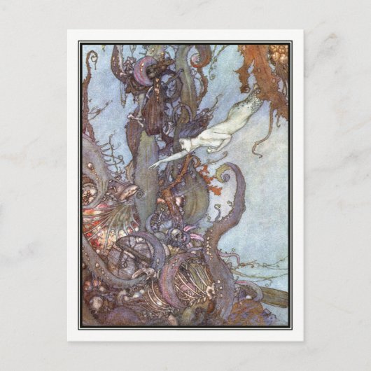 Die kleine Meerjungfrau von Edmund Dulac Postkarte (Vorderseite)
