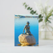 Die kleine Meerjungskulptur, Kopenhagen, Dänemark Postkarte (Stehend Vorderseite)