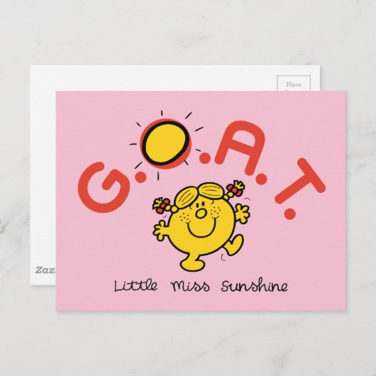 Die kleine Miss Sunshine ist die G.O.A.T. Postkarte (Vorne/Hinten)