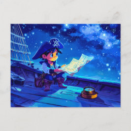 Die kleine Piratenschifffahrt durch Sterne und Kom Postkarte