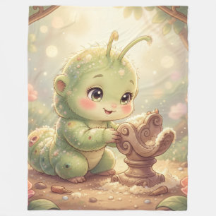 Die kleine Raupe auf ihrer magischen Reise 🐛✨ Fleecedecke