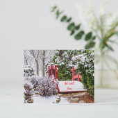 Die kleine rote Brücke wird bald gut. Postkarte (Stehend Vorderseite)