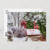 Die kleine rote Brücke wird bald gut. Postkarte (Vorne/Hinten)