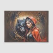 Die kleine rote Motorhaube Liebe den Wolf! Seidenpapier (Vorderseite)