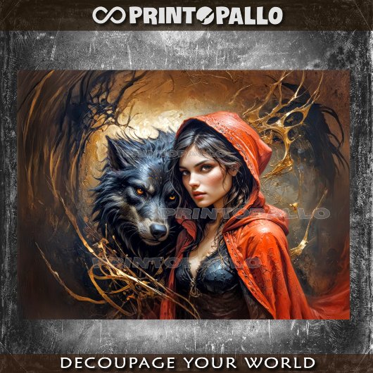 Die kleine rote Motorhaube Liebe den Wolf! Seidenpapier