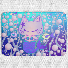Die kleine Säuferin Kawaii Cat Mermaid Bath Mat Badematte