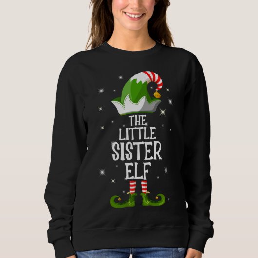 Die kleine Schwester Elf Familie passt zu Weihnach Sweatshirt (Vorderseite)