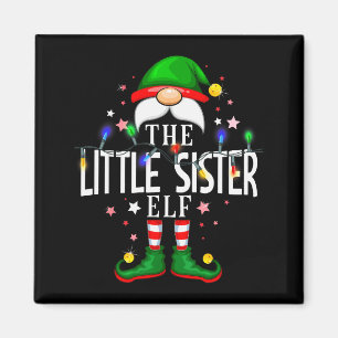 Die kleine Schwester-Elf-Weihnachtsfamilie-Pyjama- Magnet