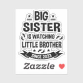 Die kleine Schwester kümmert sich um den großen Br Aufkleber (Blatt)