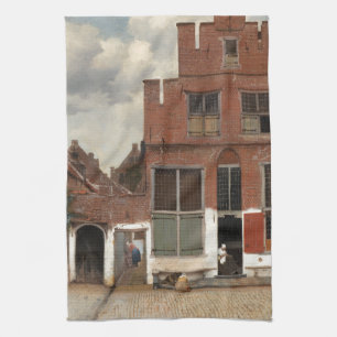 Die kleine Straße durch Johannes Vermeer Handtuch