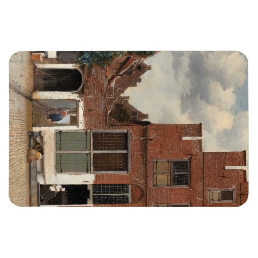Die kleine Straße von Johannes Vermeer Magnet (Horizontal)