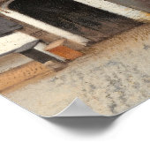 Die kleine Straße von Johannes Vermeer Poster (Ecke)