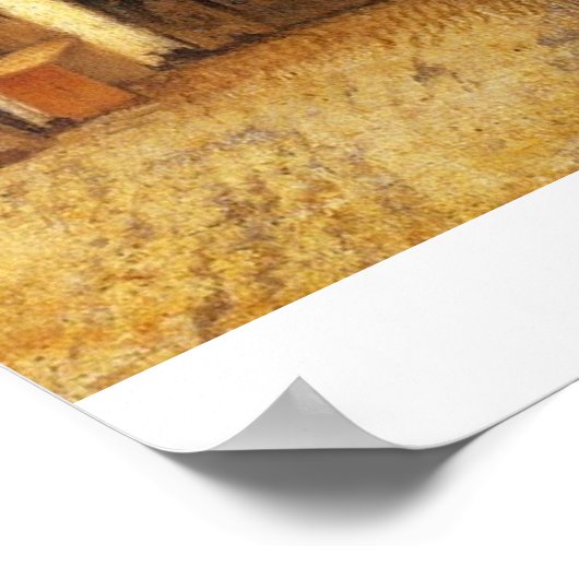 Die kleine Straße von Johannes Vermeer Poster (Ecke)