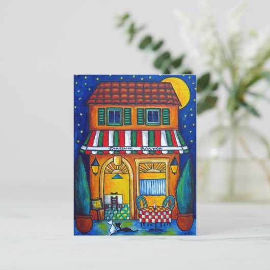 Die kleine Trattoria-Postkarte Postkarte (Stehend Vorderseite)
