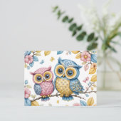 Die kleine und die große Eule Postkarte (Stehend Vorderseite)