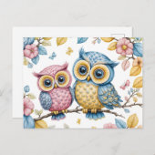 Die kleine und die große Eule Postkarte (Vorne/Hinten)