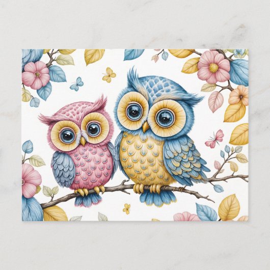 Die kleine und die große Eule Postkarte (Vorderseite)