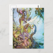 Die kleine Vintage Kunstpostkarte der Meerjungfrau Postkarte (Vorne/Hinten)