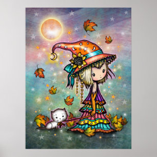 Die kleine Wanderhexe und Katze Kunstposter Poster