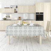 Die kleine weiße Blüte fiel auf das ländliche Must Tischdecke