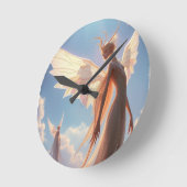 „Die kleine Zahnfee – Hüterin der Milchzähne“ Runde Wanduhr (Winkel)